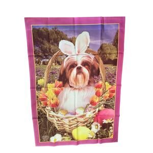 NEW‎ Willabee And Ward Shih Tzu Easter Garden Flag Double Sided